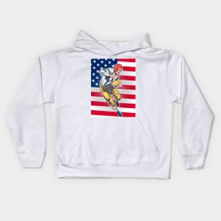 Football Athlete and American Flag Kids Hoodie